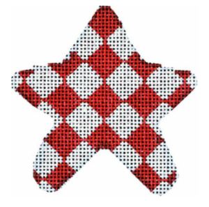 click here to view larger image of Red Harlequin Mini Star (hand painted canvases)