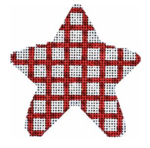 click here to view larger image of Red Woven Mini Star (hand painted canvases)
