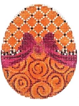 click here to view larger image of L'Orange Ribbon Egg (hand painted canvases)