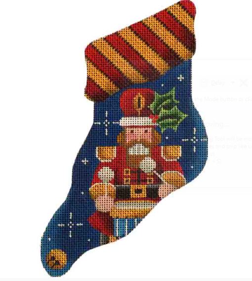 click here to view larger image of Nutcracker Mini Sock (hand painted canvases)