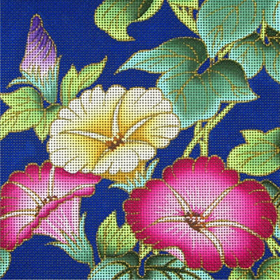 click here to view larger image of Morning Glories (hand painted canvases)