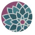 click here to view larger image of Graphic Flower - Bluegreen (printed canvas)