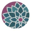 click here to view larger image of Graphic Flower - Blue  (printed canvas)