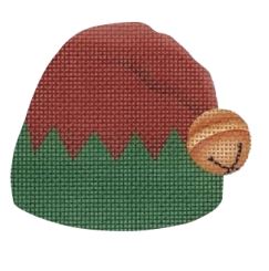 click here to view larger image of Elf Hat Red/Green (printed canvas)