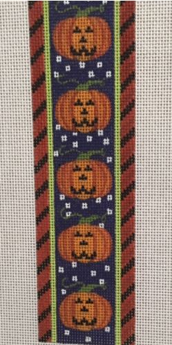 click here to view larger image of Ribbon Candy - Jack O Lantern (hand painted canvases)