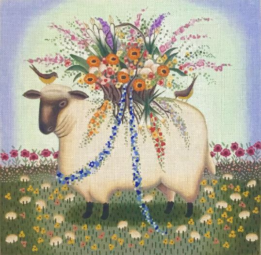 click here to view larger image of Lamb and Eggs (hand painted canvases)