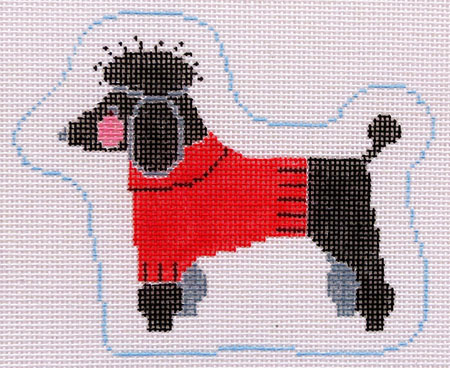 click here to view larger image of Black Poodle Profile (hand painted canvases)