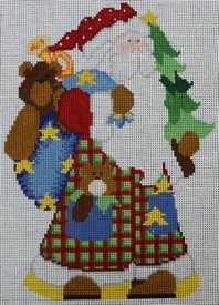 click here to view larger image of Patchwork Santa   (hand painted canvases)