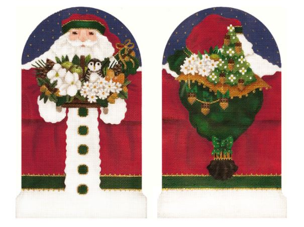 click here to view larger image of Owl/Santa Two Sided (hand painted canvases)