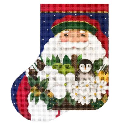 click here to view larger image of Owl/Santa Mini Sock (hand painted canvases)