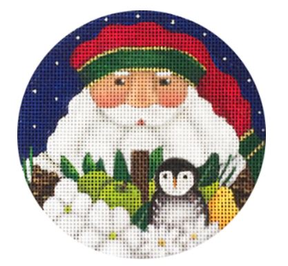 click here to view larger image of Owl/Santa Round   (hand painted canvases)