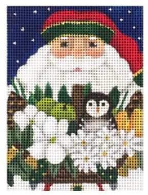 click here to view larger image of Owl/Santa Ornament (hand painted canvases)