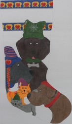 click here to view larger image of Dog and Cat Stocking (hand painted canvases)