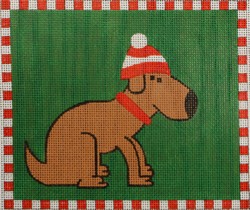 click here to view larger image of Dog in a Hat (hand painted canvases)