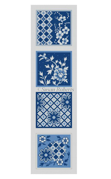 click here to view larger image of Imari Blues/White (hand painted canvases)