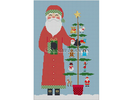 click here to view larger image of Santa w/ToyTree (hand painted canvases)