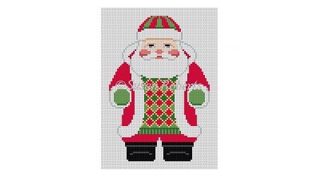 click here to view larger image of Red Jacket Santa (hand painted canvases)