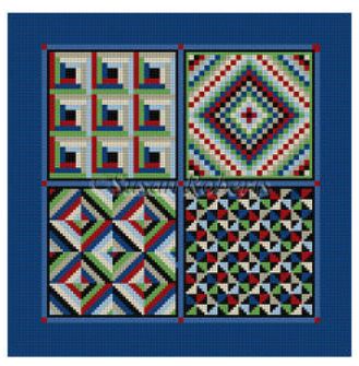 click here to view larger image of Four Patch Sampler (hand painted canvases)
