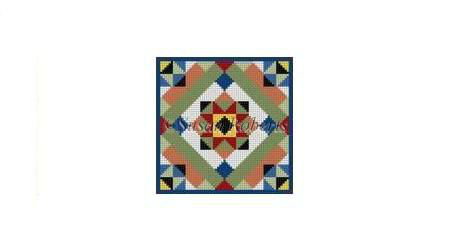 click here to view larger image of Queens Courtyard Mini Quilt (hand painted canvases)