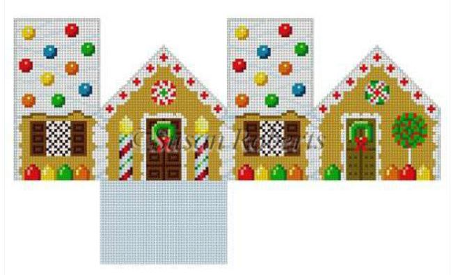 click here to view larger image of Mini House - Gingerbread House (hand painted canvases)