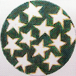 click here to view larger image of Stars on Green (hand painted canvases)