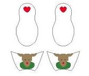 click here to view larger image of Reindeer Slippers (hand painted canvases)