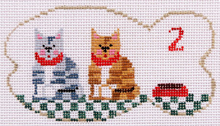 click here to view larger image of Meowy Christmas - 2 Tabby Cats (hand painted canvases)