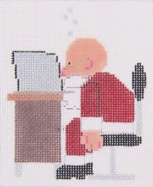 click here to view larger image of Santa Needs Tech Support (hand painted canvases)