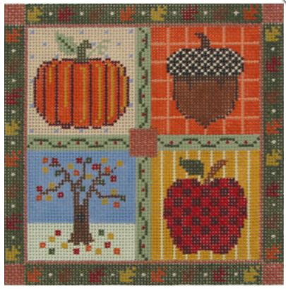 click here to view larger image of Fall - Medium Seasonal Square (hand painted canvases)