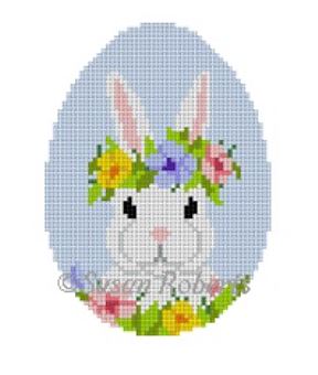 click here to view larger image of Floral Crown Bunny (hand painted canvases)