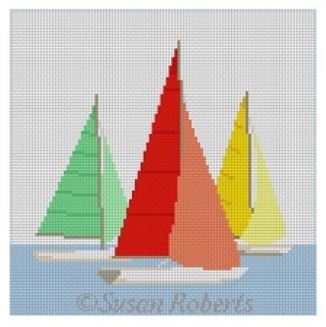click here to view larger image of Resting Sailboats (hand painted canvases)