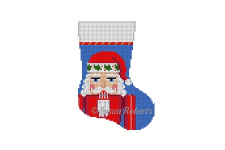 click here to view larger image of Santa Nutcracker Mini Stocking (hand painted canvases)