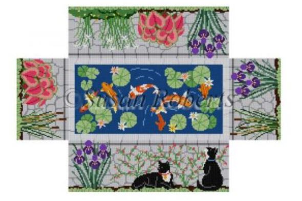 click here to view larger image of Koi Pond Brick Cover (hand painted canvases)