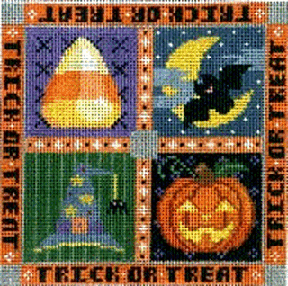 click here to view larger image of Trick or Treat Square (hand painted canvases)