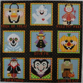 click here to view larger image of Trick or Treat Kiss My Feet (hand painted canvases)