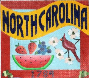 click here to view larger image of Postcard - North Carolina (hand painted canvases)