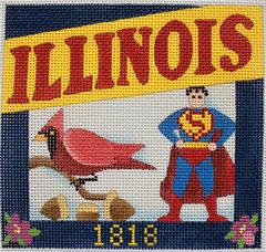 click here to view larger image of Postcard - Illinois  (hand painted canvases)