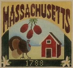 click here to view larger image of Postcard - Massachusetts  (hand painted canvases)