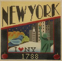 click here to view larger image of Postcard - New York (hand painted canvases)