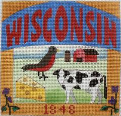 click here to view larger image of Postcard - Wisconsin  (hand painted canvases)