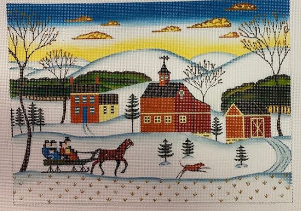 click here to view larger image of Sleigh Ride (hand painted canvases)