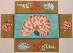 click here to view larger image of Nautilus Shell Brick Cover II (hand painted canvases)