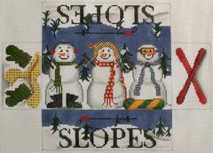 click here to view larger image of Snow People Brick Cover   (hand painted canvases)