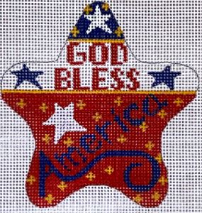 click here to view larger image of God Bless America Star (hand painted canvases)