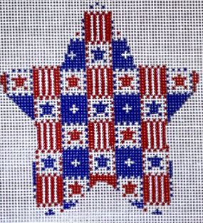 click here to view larger image of Checkered Star (hand painted canvases)