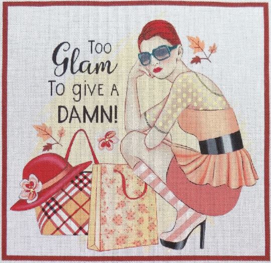 click here to view larger image of Too Glam to Give A Damn! (hand painted canvases)