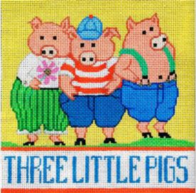 click here to view larger image of Three Little Pigs (hand painted canvases)