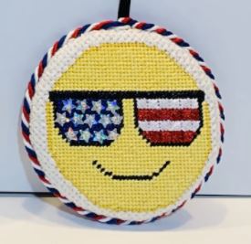 click here to view larger image of Emoji - USA Glasses  (hand painted canvases)