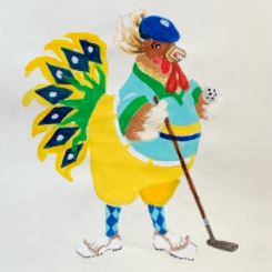 click here to view larger image of Rooster - Golfer (hand painted canvases)