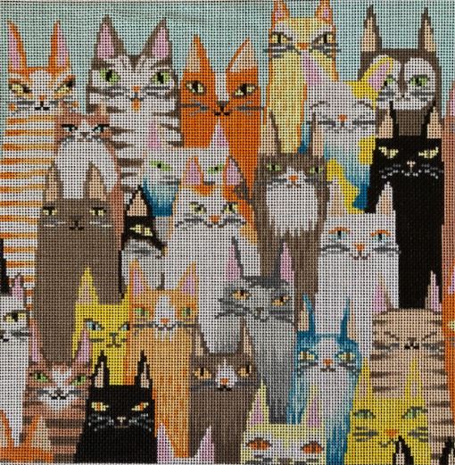 click here to view larger image of Many Cats   (hand painted canvases)